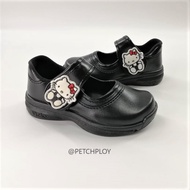 HelloKitty รองเท้านักเรียน อนุบาลหญิง แบบเทป สีดำ รุ่น Hello Kitty ลิขสิทธิ์แท้จากญี่ปุ่น Size 27-31 รุ่น KT447
