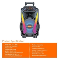 ลำโพง ไร้สาย 180W D-Power รุ่น K66 K77 K88 ขนาด 12" มีไมค์พร้อม แบตในตัว พกพาได้ มีล้อลาก มีประกัน