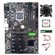 B250 BTC Mining Motherboard USB3.0 LGA1151 with SATA Cable+ Switch Cable+G3900 CPU +Cooling Fan+DDR4 8GB 2666MHZ RAM