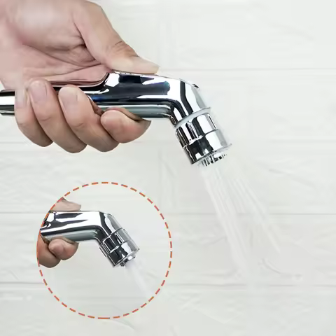 Chrome Polished 2 Function Handheld Bidet Spray Shower Set ABS Toilet Sprayer Cloth Diaper Bidet Spr