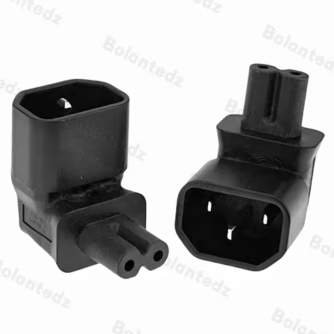 1Pcs 90 Degree UP Right Angled IEC angle IEC320 IEC 320 C14 Socket to IEC C7 AC Power Plug Adapter c