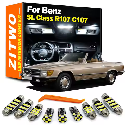 ZITWO 10Pcs LED Interior Light Bulb Kit For Mercedes Benz SL Class R107 C107 280SL 300SL 350SL 380SL