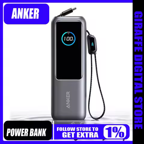Anker Zolo Power Bank 25000mAh 165W Max Fast Charge High Capacity Retractable Cables Mobile Phone Po
