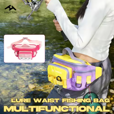 HAUT TON Multifunctional Lure Waist Fishing Bag Tackle Backpack Outdoor Spacious Storage Wear-resist