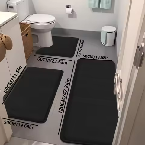 1pcs Bathroom Non-Slip Bath Mat Absorbent Floor Rug Bathroom Decor Floor Mats for Home Use Solid Col