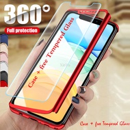 Matte Casing Vivo 1601 1603 1718 1818 1907 1904 1901 1902 1906 1724 1808 1903 360 Full Protective Hard Slim Thin Case Cover With Tempered Glass