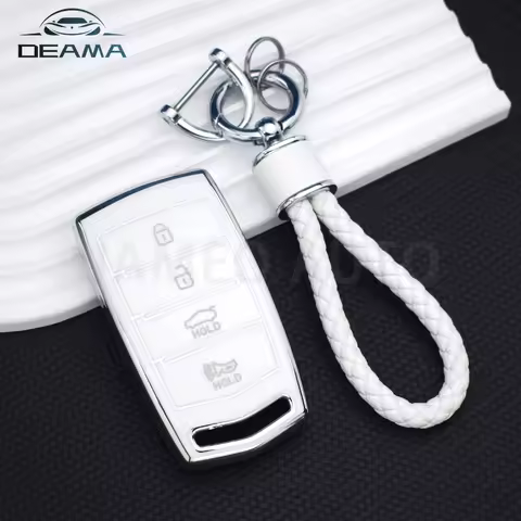 For HYUNDAI 2020 Genesis G70 G80 EQ900 G90 4 Bottons TPU Car Smart Key Case Cover Auto Key Fob Shell