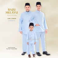 L1001 | L1001KD Baju Melayu Cekak Musang SAND BLUE DEWASA DAN KANAK-KANAK AYANNA