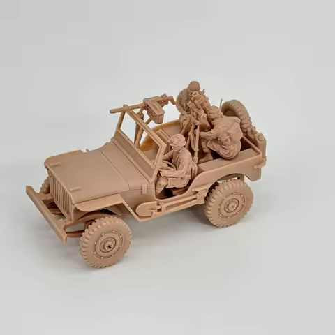 1/72 Scale Resin Model WW2 US Army JEEP CREW AMERICAN JEEP WILLY PARATROOPER DRIVERS Tabletop Unpain