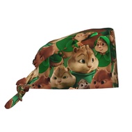 Work Scrubs Hat Alvin And The Chipmunk Nurse Hat For Men Women Tie Back Working Cap Soft Elastic Gra