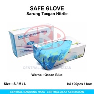 Safe Glove Nitrile Gloves Ocean Blue Color - Size: S / M / L
