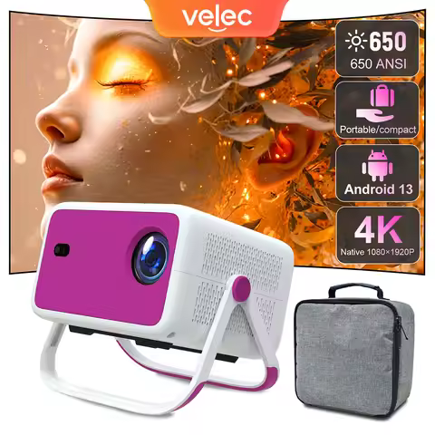 Velec TP350 AOSP Projector 650 ANSI 1080P Auto Focus Android 11 Wifi6 BT5.2 Portable Outdoor Video S