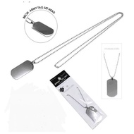 Army tag stainless steel necklace chain military army style tags chain ID men male