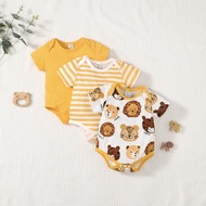 3PCS Romper Baby Boy 0-18 Months Newborn Baby Clothing Set Short Sleeves Cute Carhartt Baby Bodysuit