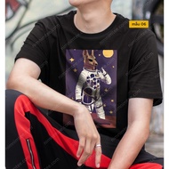 Anubis Printed T-Shirt - Astronaut - BTS 01 - 100% Cotton Unisex T-shirt in white and black shirt