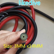 1meter Speargun Rubber for Fishing 3mm*18mm/ 2.5mm*16mm/3mm*16mm/2.5mm*14mm/3mm*14mm/2mm*14mm/3mm*12