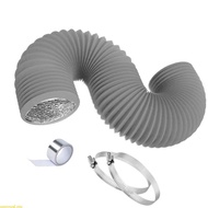weroyal Aluminum Dryer Vent Hose Dryer Hose Air Ducting Flexible with 2 Clamps for HVAC Ventilation 