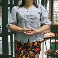 SHOOPI ATASAN KATUN BOLONG KANCING DEPAN WANITA TERBARU 2023/BLUS KATUN/BAJU KEBAYA KATUN BANGKOK
