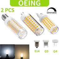 OEING 2Pcs Dimmable Ceramic LED Light Bulb G9 E14 G4 9W 220V 2835 High Quality Light Bulb Replace Ha