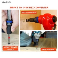 ziyulinfh Impact Hex Converter for 1/2 3/8 1/4-Inch Square Drive to 1/4-Inch Hex Socket Wrench TH