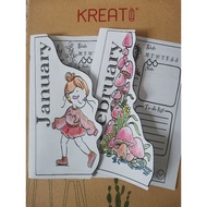 Notebook size A5 January- December