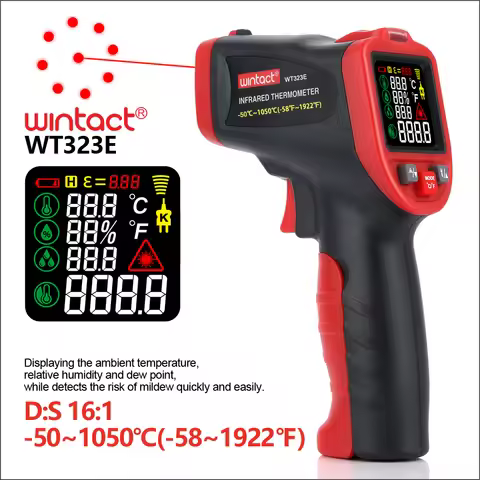 RZ Infrared Thermometer Non-contact Digital IR Thermometer Gun Laser Temperature Meter Pyrometer Hyg