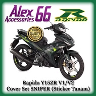 Rapido Original Y15ZR V1 / V2 Cover Set SNIPER (Sticker Tanam) Y15