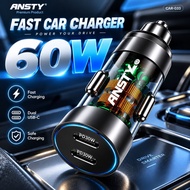 ANSTY 60W 2 Port USB type C to C PD | Fast charging car charger | Car charger | Car charger