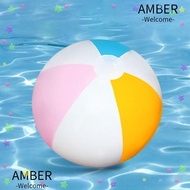 AMBER Inflatable Beach Ball, Big 40cm Rainbow Beach Ball, Swimming Pool Toy Colourful PVC 30cm Blow Up Beach Balls Kids