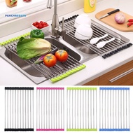PEH-Foldable Stainless Steel Home Kitchen Dish Drainer Sink Drying Rack Sorting Tray