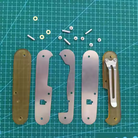 1 Pair ULTEM PEI Scales with Pocket Clip for 84mm Victorinox Swiss Army Knife