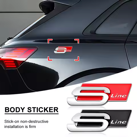 1pcs Auto Logo 3D Metal Car Logo Styling Emblem Car Decal Badge for Audi Sline A1 A3 8P A4 B5 B6 B7 