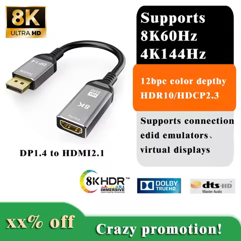 Thunderbolt Type-C to HDMI2.1 converter USB-C expansion dock DP to HDMI8K60Hz/4K120Hz