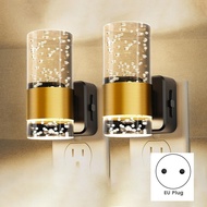 LED Night Light Dimmable 2 Pack Plug Into Wall 0-100 Adjustable Brightness Acrylic Nightlight EU