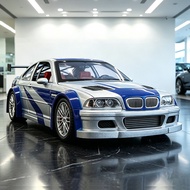 NEW 1:24 BMW M3 GTR E46 Alloy Muscle Car Model Sound and Light Pull Back Children's Toy Collectibles