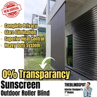 TheBlindSpot 0% Transparency Sunscreen Outdoor Roller Blind Bidai Balcony Blind Waterproof Blind