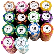 Premium Lasvegas Poker Chips, Numbered Poker Chips, Steel Core Clay Chips, Genuine Imported Products