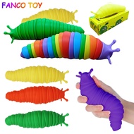 2022 Fidget Slug Toy 3D Printed Toy Articulated Slug Flexible Silicone Friendly Ball-jointed Slug Wh