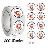 SHOPHOME - Stiker Selamat Menikmati Label Buat jualan Makanan Kue  1 roll 500 Pcs Thankyou STC10
