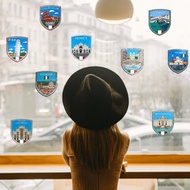 環遊世界玻璃貼系列秘銀唯美 義大利主題靜電玻璃貼9入 銀蔥