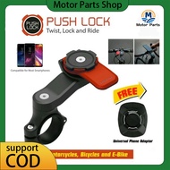 Push Lock Motorcycle Bicycle Electric Scooter Phone Holder Mount COMPLETE SET Quad Lock w Adaptor
