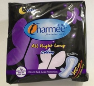 Charmee feminine pads All night long cottony 10pads sanitary napkin.  ✅for extra heavy flow or night
