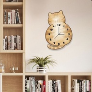 Creative Hanging Studio Kindergarten Wall Clock Back View Cartoon Mute Wooden Decoration Fat Cat Uni