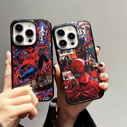 Cartoon Spiderman Batman Phone Case for IPhone 16 15 14 13 12 11 17 Pro Max Anti Drop Soft TPU Cover