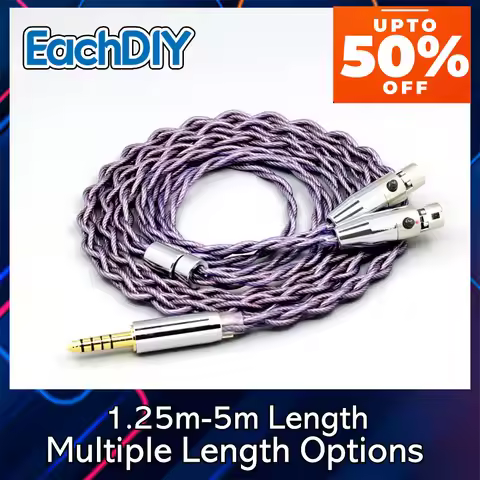 Type2 1.8mm 140 cores litz 7N OCC Headphone Earphone Cable For Audeze LCD-3 LCD-2 LCD-X LCD-XC LCD-4