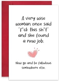 Funny New Job Congrats Card for Bestie, Coworker Leaving Farewell Card, Be Fabulous Somewhere Else