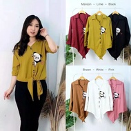 KEMEJA Panda Women's Shirt, Plain Casual Blouse Top, Korean Style Fashion