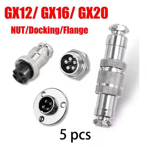 5pcs GX12 GX16 GX20 2 3 4 5 6 7 8 9 10 12 14 15 Pin Docking Aviation Plug Socket Circular Connector
