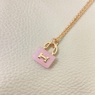 愛馬仕新品 粉色康康包項鍊