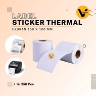label kertas sticker resi printer thermal barcode a6 150 x 100 mm - 250 lembar